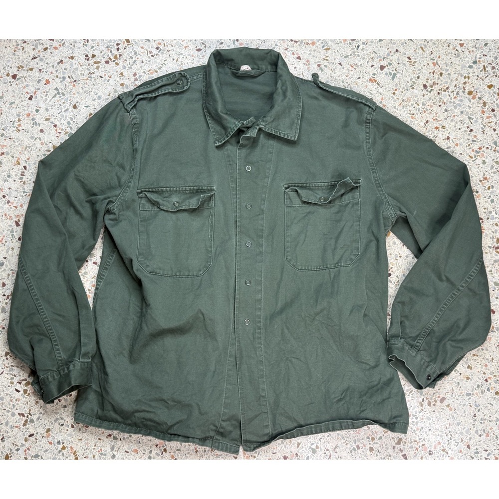 ABL Men's Vintage Belgium Military Cotton Long Sleeve Shirt Size Medium‎